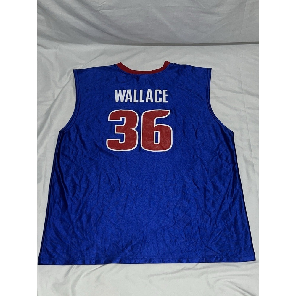 NBA Detroit Pistons Jersey Mens 2XL Blue Red #36 Rasheed Wallace Basketball - Picture 5 of 7